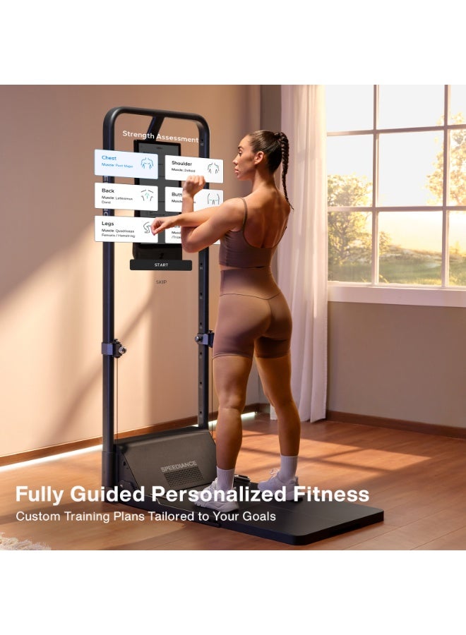 سبيديانس جيم مونستر 2، جهاز اللياقة الذكية المنزلي، جهاز تمارين منزلي معزز بالذكاء الاصطناعي، جهاز سميث متعدد الوظائف، معدات تدريب القوة للجسم بالكامل، محطة تمارين شاملة، وركس بلس - Image 2